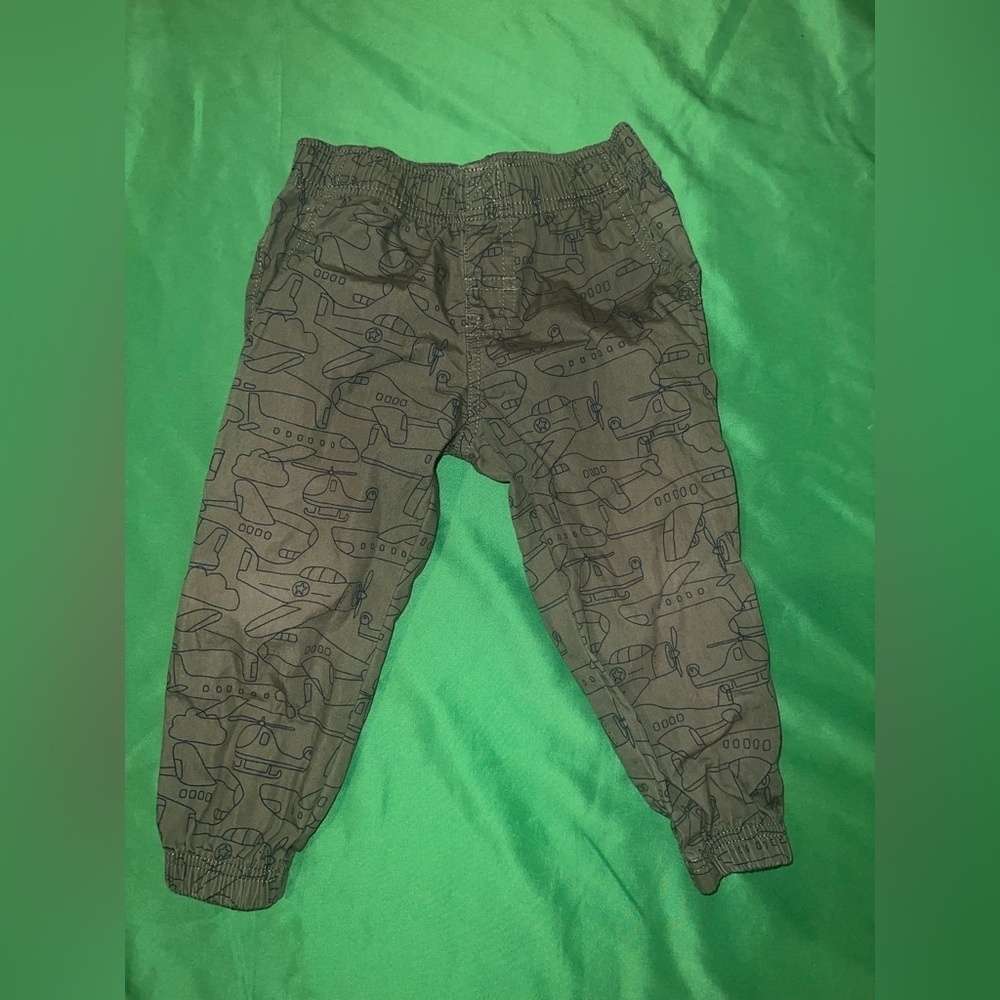 Carter's Airplane Print Jogger Pants - Olive 18 Months
